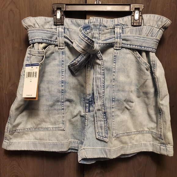Polo Ralph Lauren Denim shorts NWT size 28 Paperbag - Picture 1 of 5